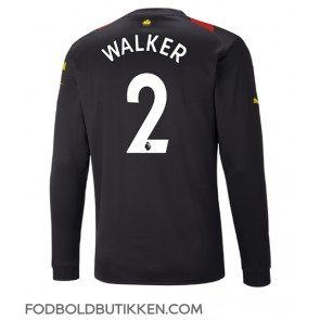 Manchester City Kyle Walker #2 Udebanetrøje 2022-23 Langærmet